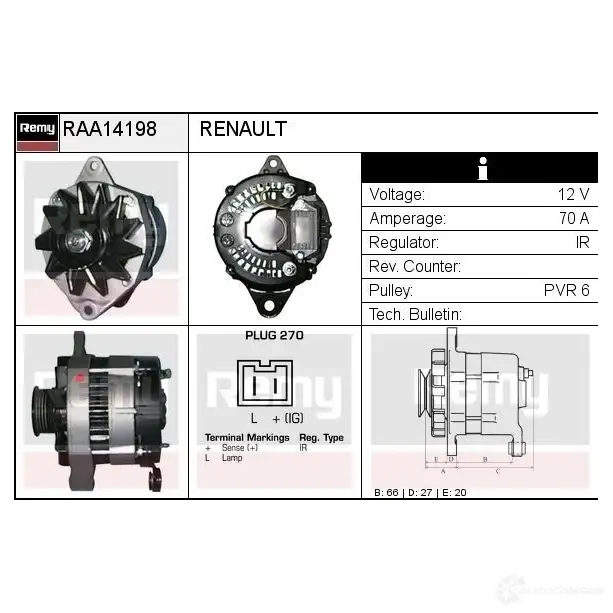 Генератор REMY 6 5S3D 1864930 raa14198 5414352770767 изображение 1