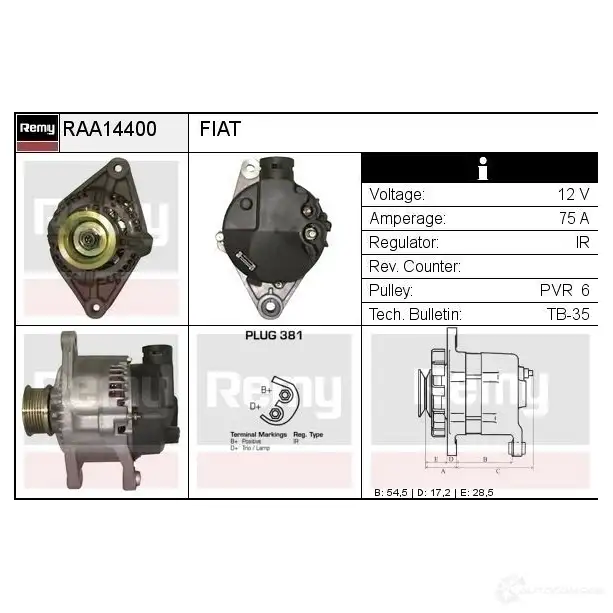 Генератор REMY raa14400 8GTW 6HL 5414352774406 1864955 изображение 1