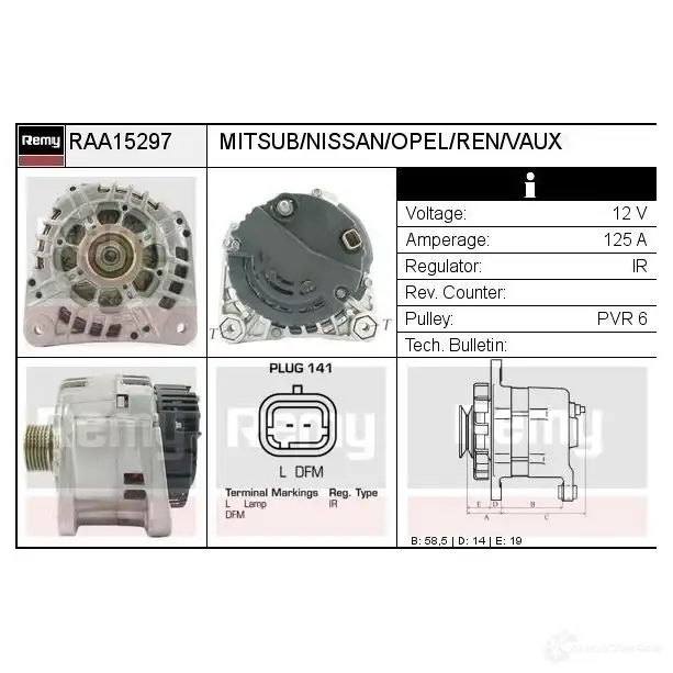 Генератор REMY raa15297 1865068 5414352764735 UH60 5 изображение 1