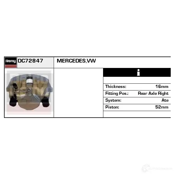 Тормозной суппорт REMY 5414352505765 1850116 dc72847 6 F0Y2I - Изображение 1