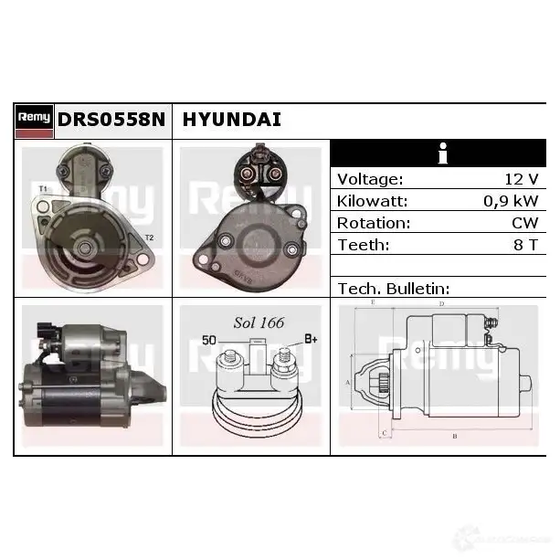 Стартер REMY DS166 8N Y810U drs0558n 1859432 изображение 0
