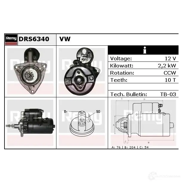 Стартер REMY drs6340 1861037 5WTGX DS745 0 изображение 1