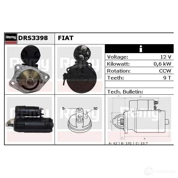 Стартер REMY DS4 508 1860431 drs3398 OGFP6IB