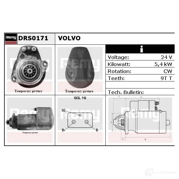 Стартер REMY HQ2VVR1 drs0171 DS 1281 1859079 изображение 2