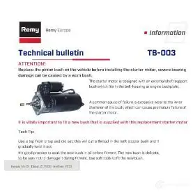 Стартер REMY drs0420 TFDLQ63 D S1530 1859291 - Изображение 1