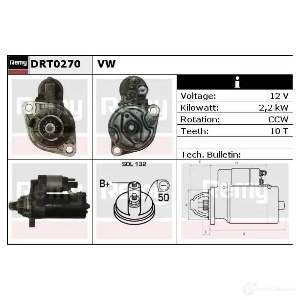 Стартер REMY 2RLHM drt0270 DT 1380 1861246 изображение 0