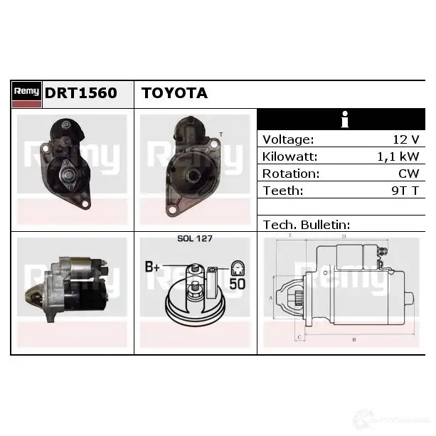 Стартер REMY DT 2670 1861294 drt1560 7QZA8