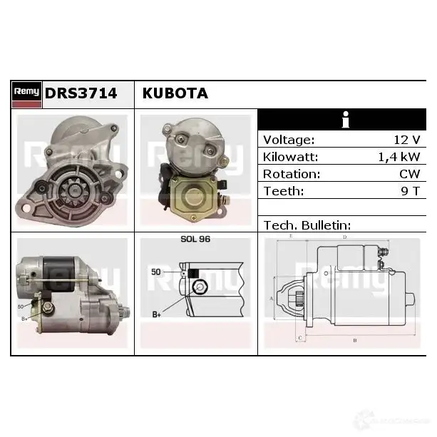 Стартер REMY 1860658 DS482 4 LBPECW6 drs3714