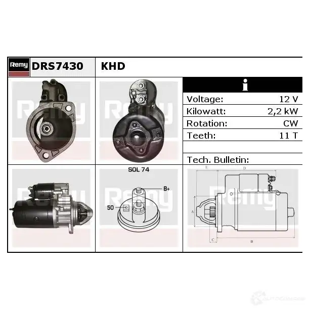 Стартер REMY drs7430 1861116 VEKHQ9F DS 8540