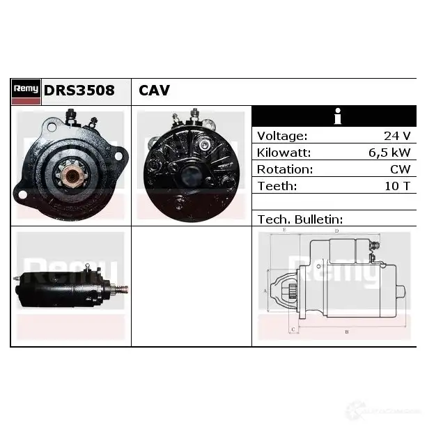 Стартер REMY 1860509 DS461 8 drs3508 N1DIKU изображение 0