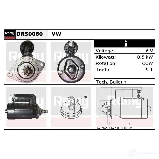 Стартер REMY drs0060 DS117 0 1858946 LUZE4H