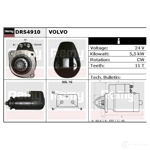 Стартер REMY AVMPK4 1860962 DS60 20 drs4910