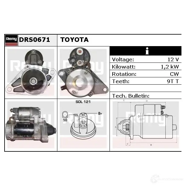 Стартер REMY DS178 1 TQV8SQ drs0671 1859546