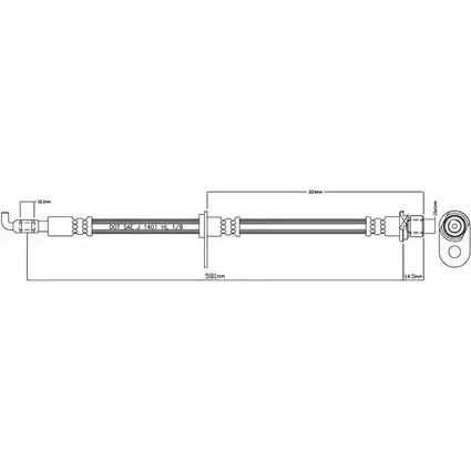 Тормозной шланг MOTAQUIP LEPFULL VBH1170 3556675 E1H4 AD изображение 0