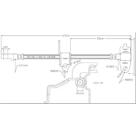 Тормозной шланг MOTAQUIP VBH1220 JT4UHM 3556720 TLEQH CI
