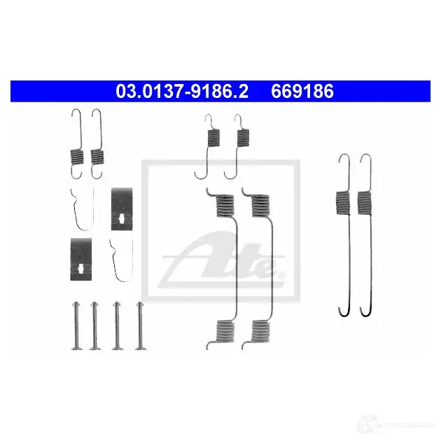 Ремкомплект тормозных накладок ATE 53591 41GVQV 03013791862 6691 86