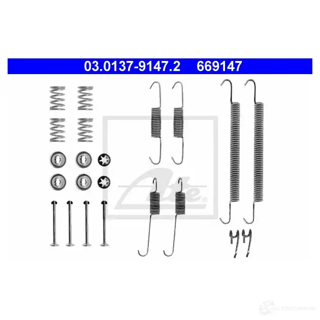 Ремкомплект тормозных накладок ATE OYY9I65 53564 669 147 03013791472 изображение 0