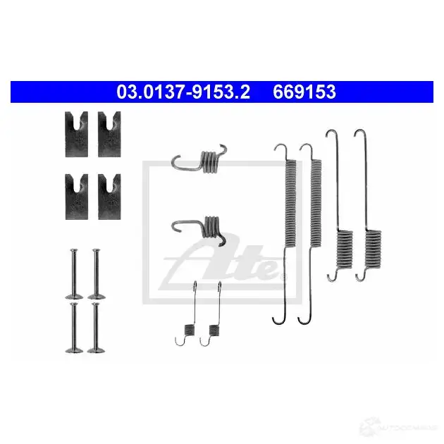 Ремкомплект тормозных накладок ATE 66 9153 03013791532 9Y1MAQR 53569