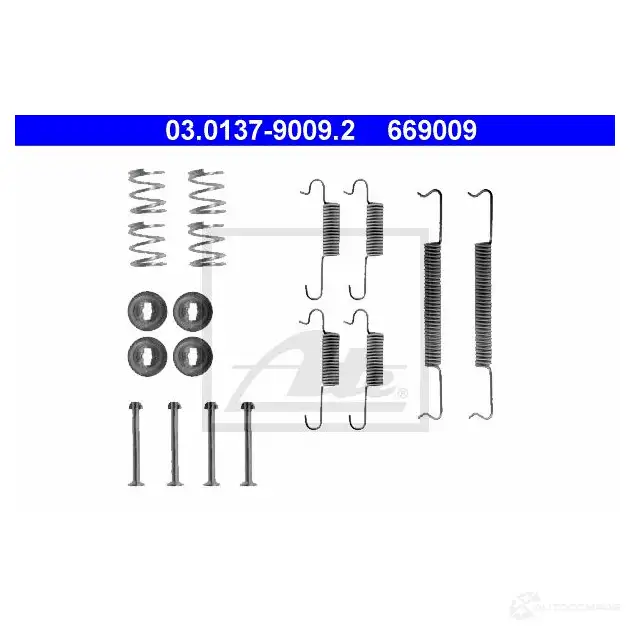 Ремкомплект тормозных накладок ATE 7J5WPPW 53502 03013790092 6 69009