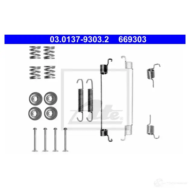 Ремкомплект тормозных накладок ATE WGWEU0 03013793032 53675 669 303 изображение 0