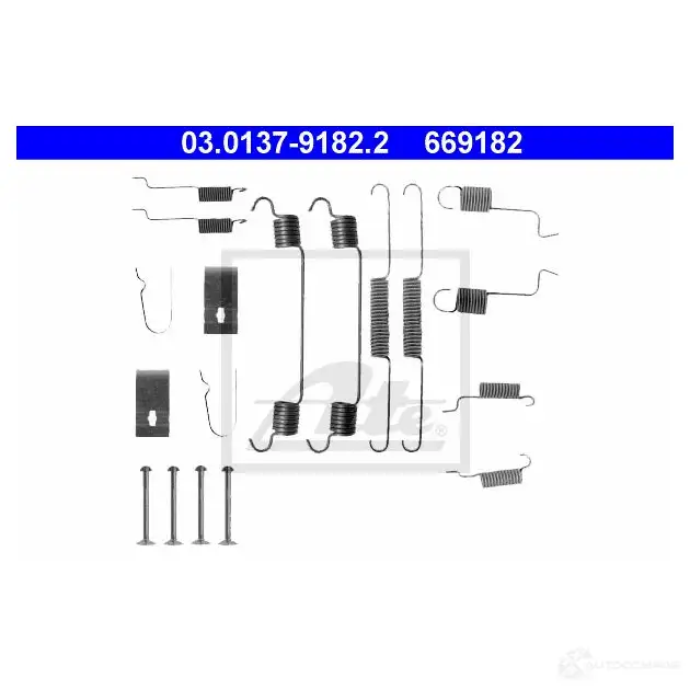 Ремкомплект тормозных накладок ATE 03013791822 ROV90YR 66918 2 53589