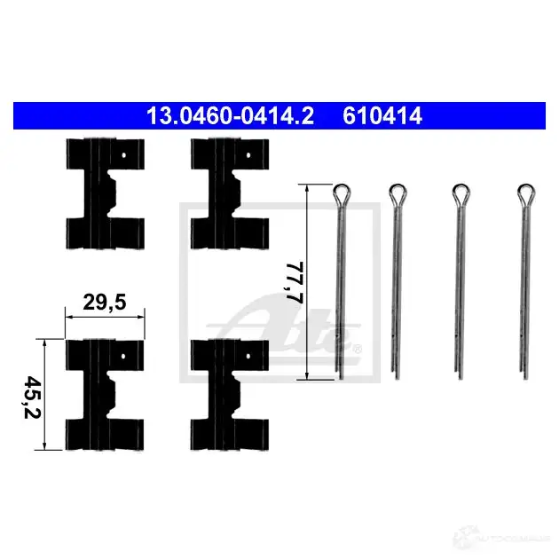 Ремкомплект колодок ATE 610 414 13046004142 Q3T4EQC 55990