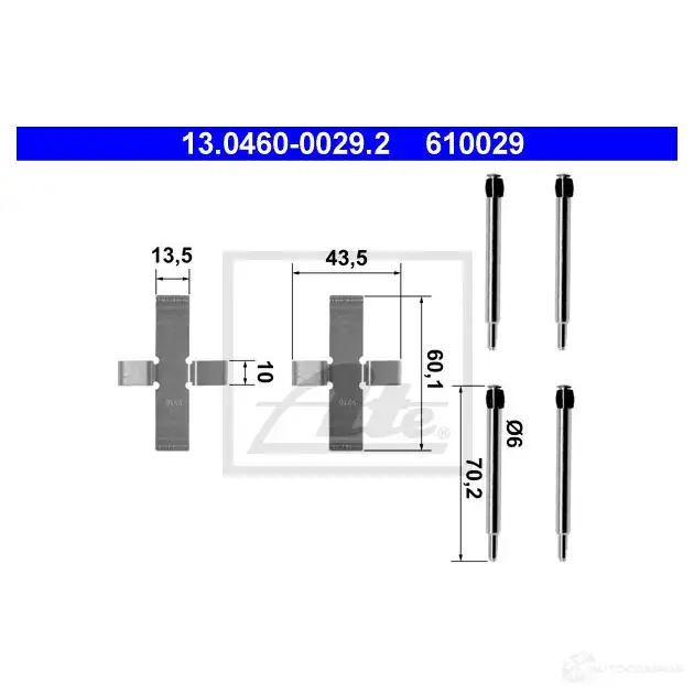 Ремкомплект колодок ATE 13046000292 55851 6100 29 TUIG5KO изображение 3