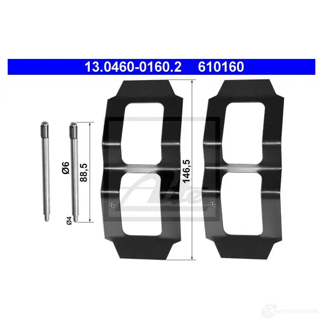 Ремкомплект колодок ATE 61 0160 55894 8YEWPBT 13046001602 изображение 0