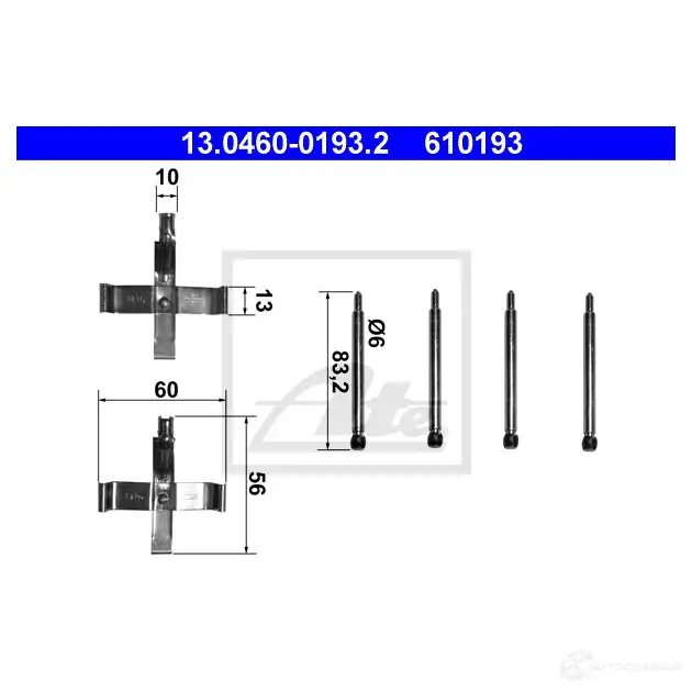Ремкомплект колодок ATE RSI3BI 61019 3 55903 13046001932