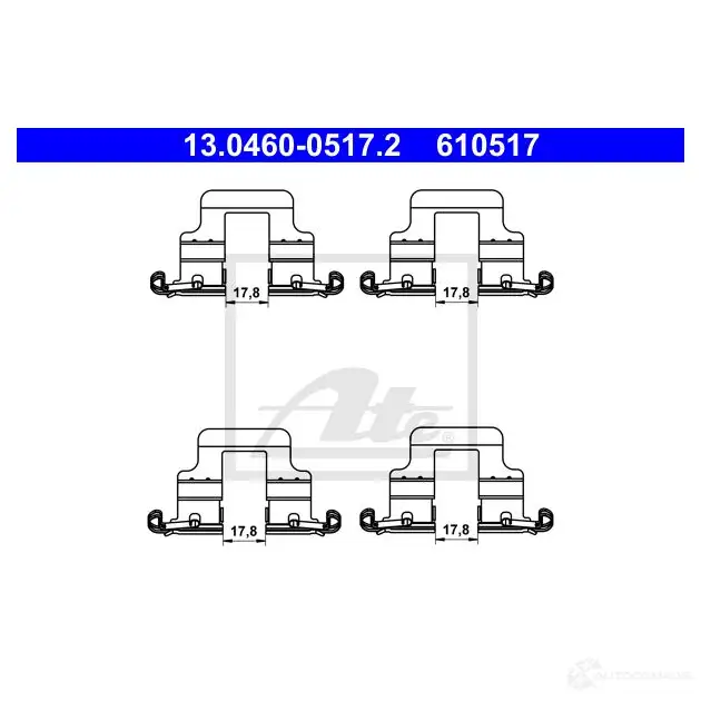 Ремкомплект колодок ATE V2D 0F 13046005172 1438182792
