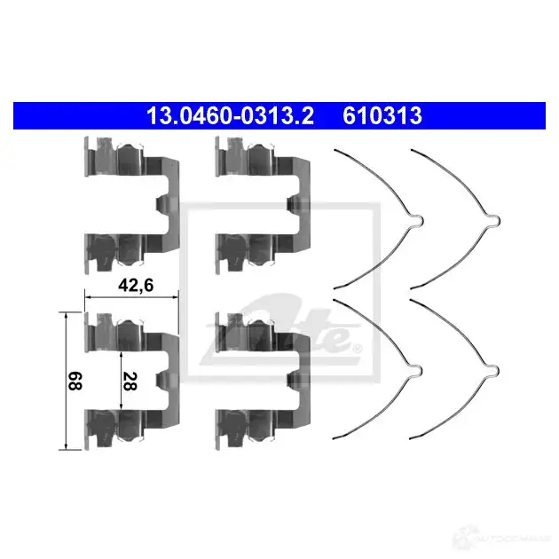 Ремкомплект колодок ATE 13046003132 6 10313 55963 BWR3R8U