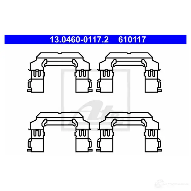 Ремкомплект колодок ATE 61 0117 13046001172 Q0OWTO 55866