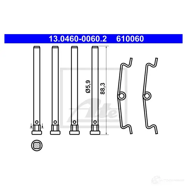 Ремкомплект колодок ATE 55854 13046000602 61 0060 1HHUYD