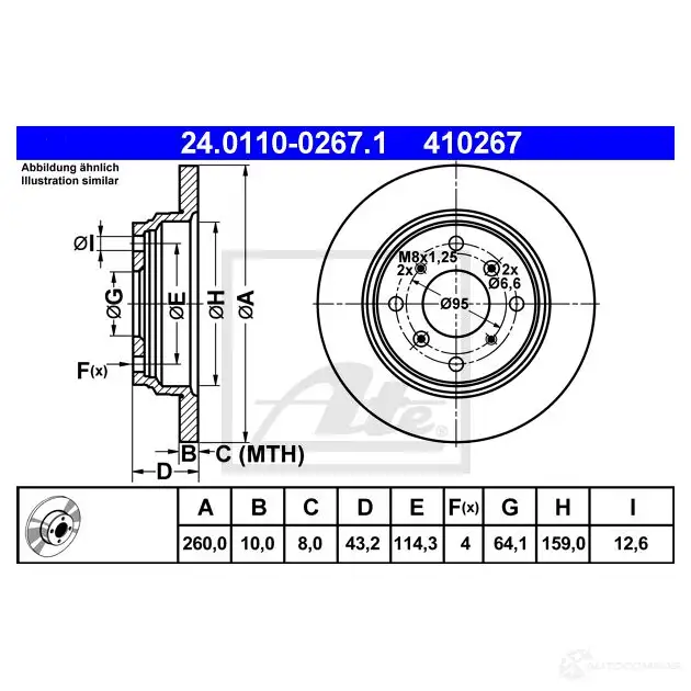 Тормозной диск ATE CXIQR 4102 67 57733 24011002671 изображение 0