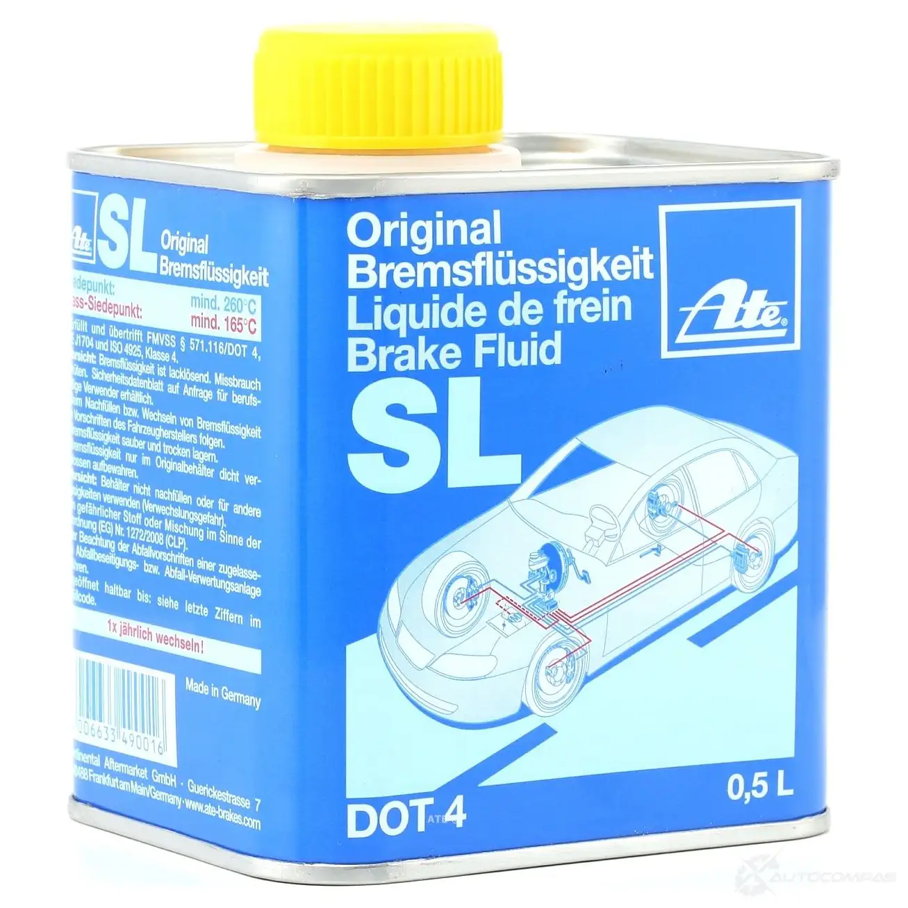 Тормозная жидкость DOT 4, 0.5 л ATE 7 05801 55170 HLFAZD 03990158012 изображение 0