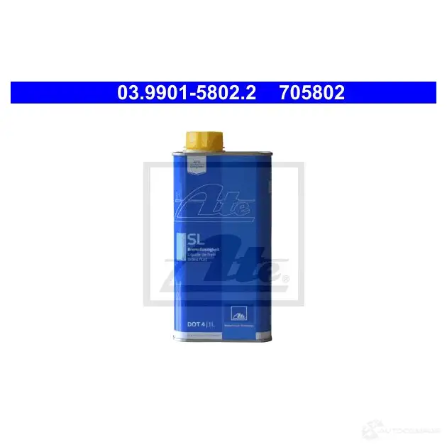 Тормозная жидкость DOT 4, 1 л ATE 03990158022 7058 02 55171 ZQHCBG0 изображение 3