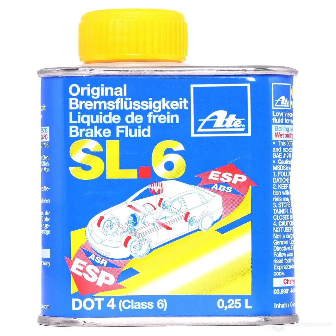 Тормозная жидкость DOT 4, 0.25 л ATE 55188 CDK9H 03990164082 706 408 - Изображение 1