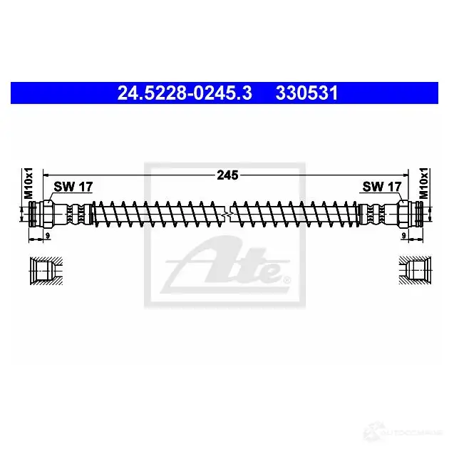 Тормозной шланг ATE 62605 3305 31 24522802453 VIPKACZ изображение 0