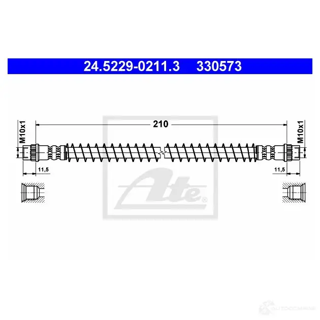 Тормозной шланг ATE 33 0573 24522902113 62618 9O6KYPN изображение 0