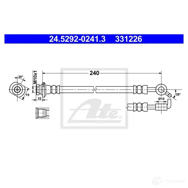 Тормозной шланг ATE 24529202413 62888 33 1226 PN4KF изображение 0