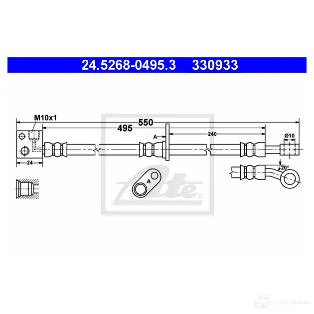 Тормозной шланг ATE G6AB5LD 33 0933 62764 24526804953