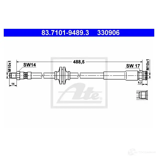 Тормозной шланг ATE 83710194893 63622 3309 06 SZ60VQ