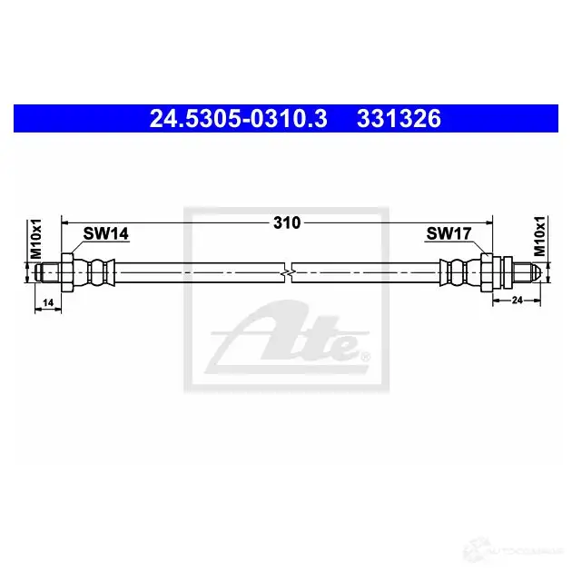 Тормозной шланг ATE 24530503103 331 326 LXB6OEM 62932 изображение 0