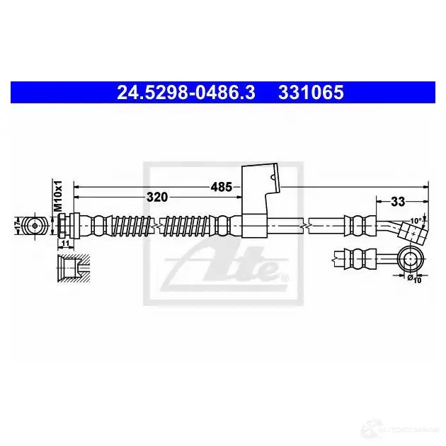 Тормозной шланг ATE 3310 65 1423016377 Q5SHDH 24529804863 изображение 0
