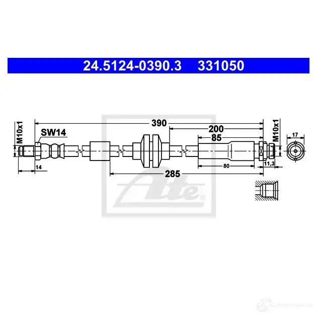 Тормозной шланг ATE 62431 33 1050 R7G75 24512403903