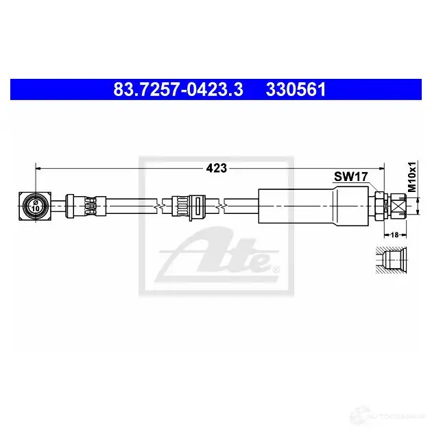 Тормозной шланг ATE 33056 1 B1BE7O 83725704233 63634
