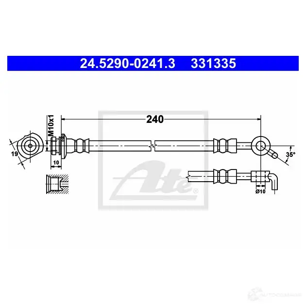 Тормозной шланг ATE 3Z1XV 62871 33 1335 24529002413