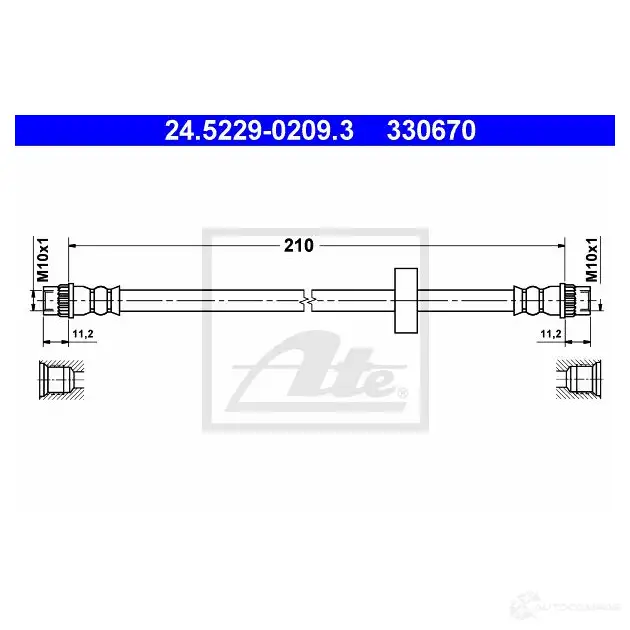 Тормозной шланг ATE 24522902093 62616 80JFN0 33067 0
