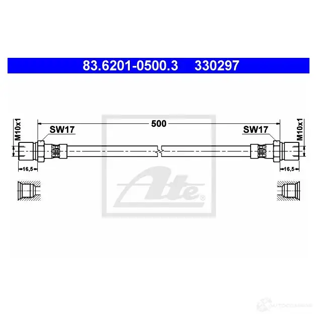 Тормозной шланг ATE LUZV6ZQ 3302 97 63482 83620105003