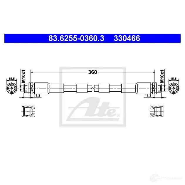 Тормозной шланг ATE XTZR4B 63581 83625503603 330 466